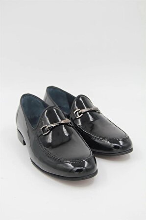 Luciano Bellini J1810 Erkek Rugan Ayakkabı - Siyah