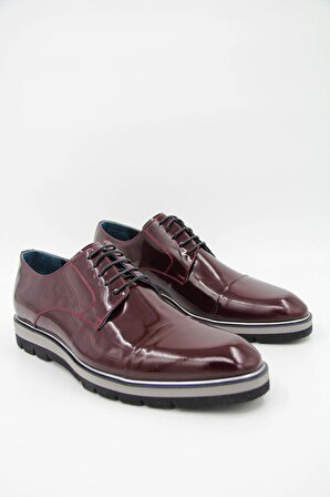 Luciano Bellini E606 Erkek Rugan Ayakkabı - Bordo