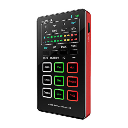 Takstar MX1 MINI SET Taşınabilir Web Yayını DSP çipli, dahili efektli, bluetooth, Ses Kartı seti