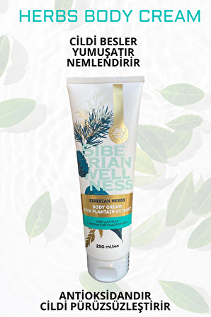 Siberian Herbs Body Cream with Plantain Extract (Sibirya Bitki Ekstreleri İçeren Vücut Kremi)