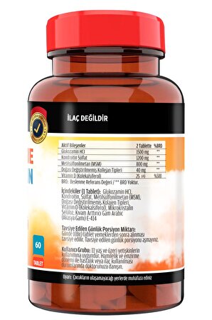 Flx Kollajen Glukozamin Kondroitin MSM Vitamin D 60 Tablet