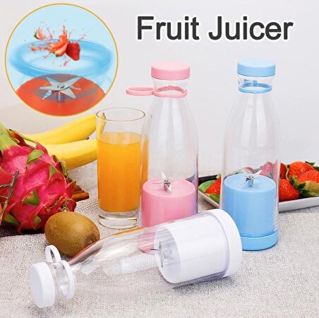 Taşınabilir Blender Şişe Smoothie, Shake Yapıcı, Mini Blender Usb Şarj Edilebilir, 380 ml CD0031