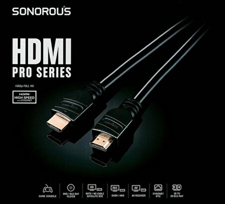 Sonorous Pro 0200 Altın Uçlu 1,4 3D Destekli Hdmi Kablo (20m)