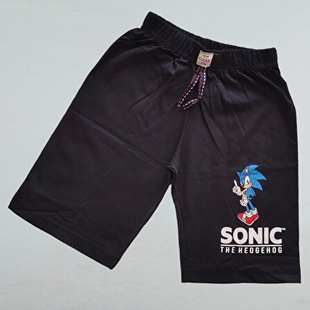 Sonic Desenli Turuncu Renk Şortlu Takım
