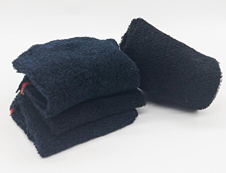 CİHO SOCKS 6 Çift Kadın Kışlık Havlu Taban Siyah Lacivert Çekçekli Patik Çorap