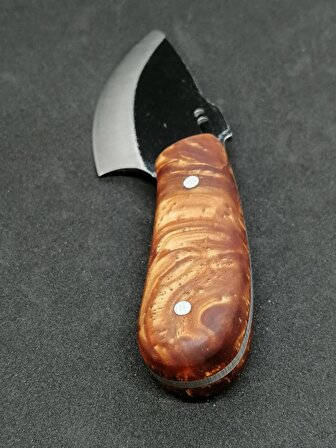 Kolye tasarım mini model epoksi saplı deri kılıflı bıçak