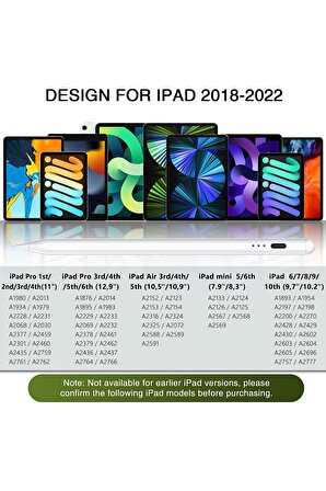 iPad 2018-2022 Stylus Kalem Eğim Hassasiyetli Avuç İçi Redli Apple Kalem