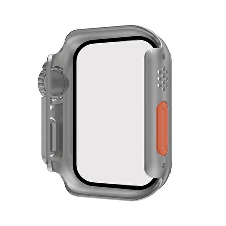 Fuchsia Apple Watch 7 45mm - Watch Ultra 49mm Kasa Dönüştürücü ve Ekran Koruyucu Watch Gard 25