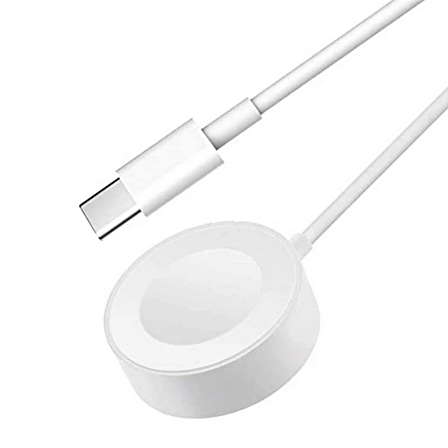 Fuchsia Akıllı Saat Wireless Şarj Kablosu Type-C Bağlantılı 1m Apple Watch SE/7/6/5/4/3/2/1 Uyumlu