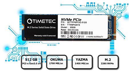 Timetec 35TTFP6PCIE PCIe 512 GB SSD