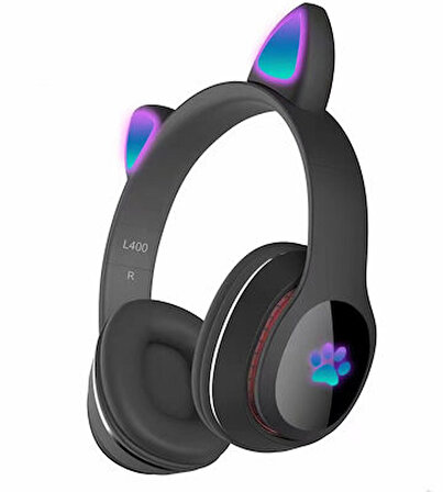 Fuchsia L400 Kablosuz Bluetoothlu RGB Ledli Kedi Tasarım Kulaklık