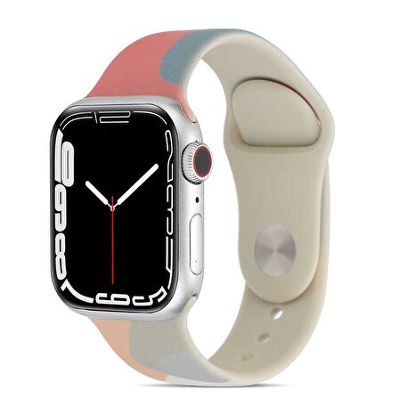 Apple Watch 42mm Uyumlu Silikon Kordon KRD-62 Rahat Renkli Soft Spor Akıllı Saat Kordonu