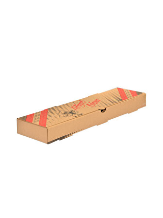 Karadeniz Pide Kutusu 100'lü Paket | 12x45x4 cm Oluklu Karton Baskılı Ambalaj