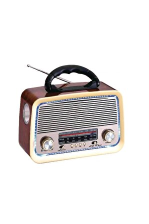 301 Ahşap/kahve Usb-tf Bluetooth 3 Band Klasik Radyo 3101