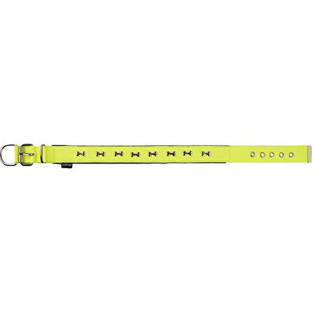 Actirex Neon Kemik Desenli Köpek Boyun Tasması Sarı S 2.5x37-45 Cm