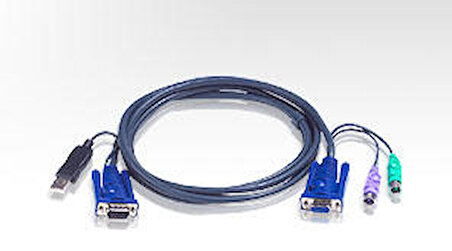 Aten 2L-5502UP 1.8 Mt USB PS/2 Klavye Mouse Monitör VGA KVM Switch Kablosu
