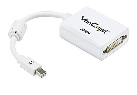 Aten VC960 mini DISPLAY PORT to DVI-I (24+5) 1080p Erkek-Dişi Beyaz Dönüştürücü Adaptör