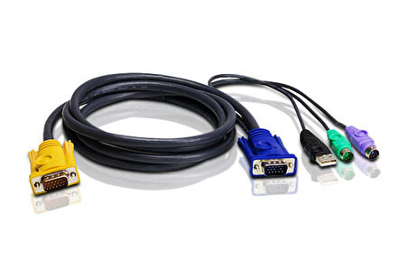 Aten 2L-5303UP 3 Mt USB PS/2 Klavye Mouse Monitör VGA KVM Switch Kablosu
