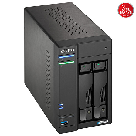 ASUSTOR AS6702T INTEL N5105 2 YUVALI (2X22TB DESTEGI) 4GB DDR4(16GB RAM DESTEGI) M.2 x4 PCIe x1 2.5GbE x2 USB 3.2 x3