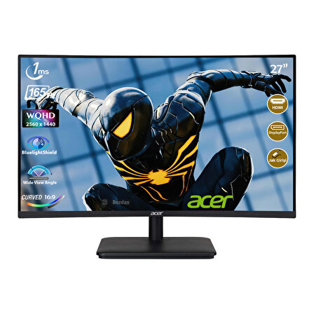 Acer ED270UP 27" 165Hz 1ms (HDMI+Display) Adaptive-Sync QHD Curved Monitör UM.HE0EE.P10
