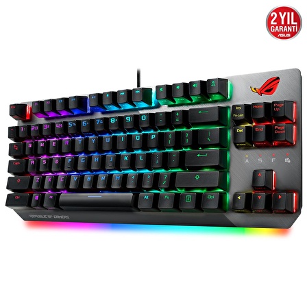 ASUS ASUS ROG STRIX SCOPE TKL KABLOLU MEKANİK RGB OYUNCU KLAVYESİ - NX MEKANİK ALÜMİNYUM KASA BİLEK DESTEĞİ AURA SYNC