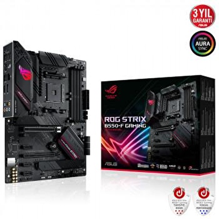 ASUS ROG STRIX B550-F GAMING WIFI II AMD B550 AM4 DDR4 5100 DP HDMI Çift M2 USB3.2 AX WiFi + BT ARGB 2.5Gbit LAN ATX PCIe 4.0 128GB’a kadar ram desteği, AI Ses Engelleyici Mik. Desteği