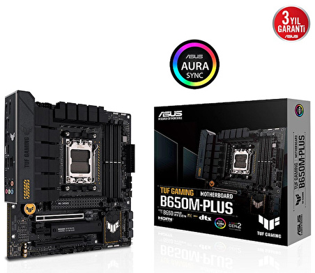 Asus B650M-Plus AMD B650 AM5 DDR5 6400 MHz Gaming Anakart