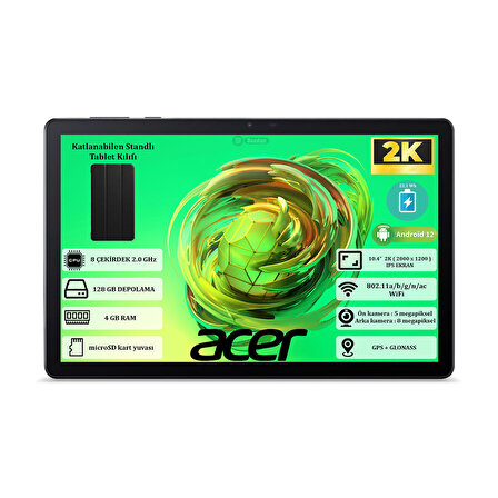 Acer Iconia Tab P10 4 GB Ram 128 GB 10.4" 2k (2000 x 1200 ) IPS Yeni Nesil Android Tablet NT.LFSEY.001