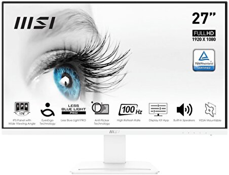 MSI PRO MP273AW 27 FHD IPS 100HZ ANTI-GLARE FLAT BEYAZ MONITOR