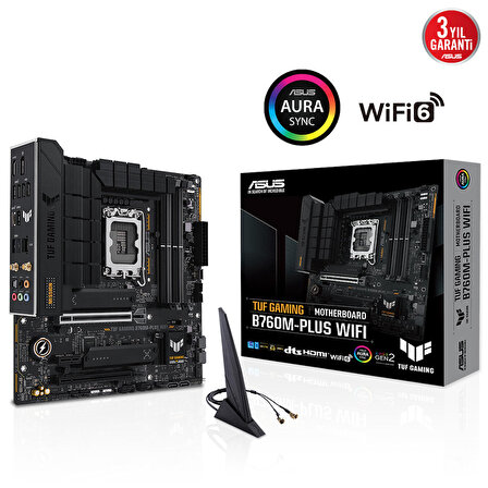 Asus B760M-Plus Intel B760 LGA 1700 DDR5 7200 MHz Gaming Anakart
