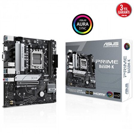 Asus B650M-K AMD B650 AM5 DDR5 6400 MHz Masaüstü Anakart
