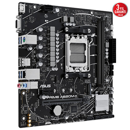 Asus Prime A620M-K AMD A620 AM5 DDR5 6400 MHz Masaüstü Anakart