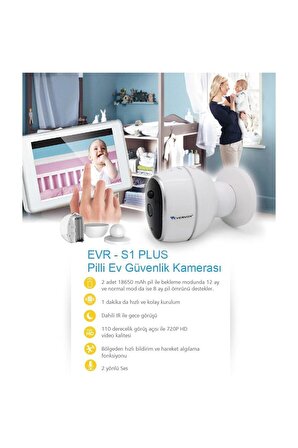 Evervox Evr-s1 Plus 1 Megapiksel HD 1280x720 IP Kamera Güvenlik Kamerası