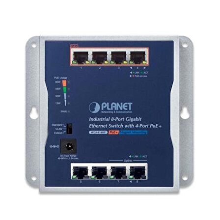 Planet PL-WGS-814HP 8 Port Gigabit 4 Port Gigabit PoE+ 600W Endüstriyel Switch
