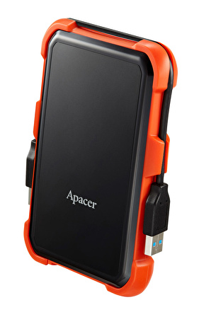 Apacer AC630 Siyah-Turuncu 1 TB Askeri Sınıf Darbeye Dayanıklı 2.5" USB 3.1 Taşınabilir Harddisk (AP1TBAC630T-1) 