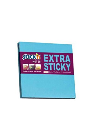 Stıckn Yapışkanlı Not Kağıdı Extra 90 Yp 76x76 Neon Mavi 21673 X 4 Paket