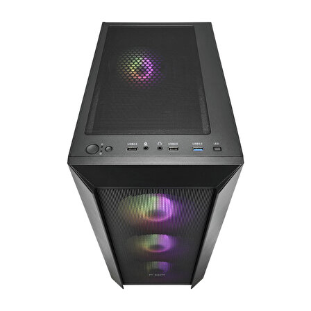 FSP CMT 218 650W 80+ 4x120mm Fixed RGB Fan Temperli Cam USB 3.0 Mesh ATX Mid-Tower Gaming (Oyuncu) Kasa