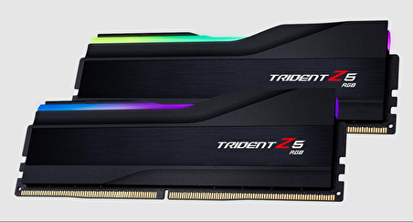 GSKILL Trident Z5 RGB Siyah DDR5-6000Mhz CL32 32GB (2x16GB) DUAL (32-38-38-96) 1.35V Ram F5-6000J3238F16GX2-TZ5RK