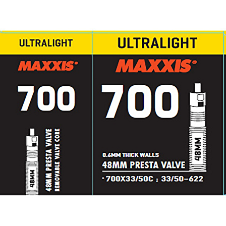 MAXXIS ULTRALIGHT TUBE 700x3350 48mm PRESTA İÇ LASTİK