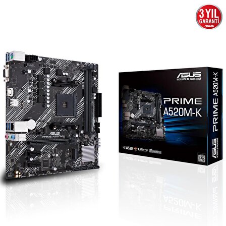 Asus Prime A520M-K AMD A520 AM4 DDR4 4600 MHz Masaüstü Anakart