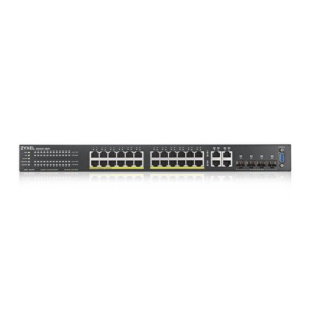 ZYXEL GS2220-28HP 24-PORT GBE L2 POE SWITCH WITH GBE UPLINK (1 YEAR NCC PRO PACK LICENSE BUNDLED)