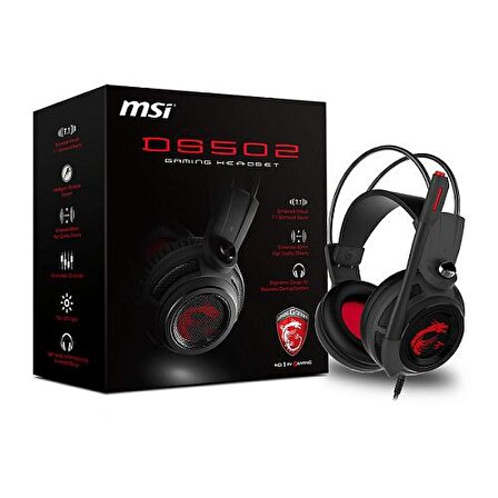 Msi Ds502 Mikrofonlu Stereo Gürültü Önleyicili Oyuncu Kulak Üstü Kablolu Kulaklık