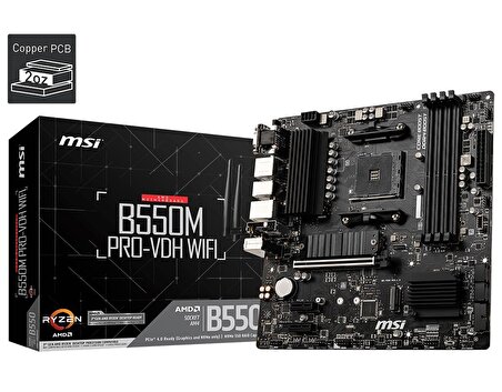 MSI B550M Pro-VDH AMD B550 AM4 DDR4 4400 MHz Masaüstü Anakart