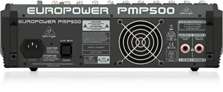 Behringer PMP500 Klark Teknik Multi-FX İşlemci, Kompresörler, FBQ Geri Besleme Algılama Sistemi ve Kablosuz Seçeneği ile 500W 12 Kanallı Elektrikli Mikser