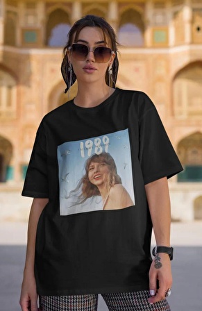 Unisex Oversize 1989 Taylor Version Albüm Kapağı Baskılı Tshirt, 1989 Taylor Yazılı Tişört