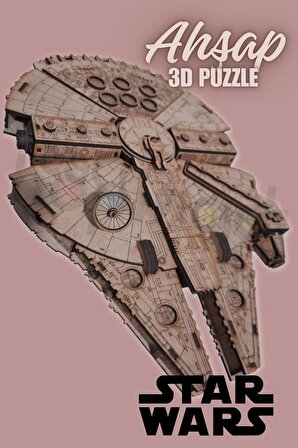 3d Ahşap Puzzle Star Wars Millennium Falcon Yapboz Savaş Uzay Gemisi Puzzle Hobi Seti ve Yapıştırıcı