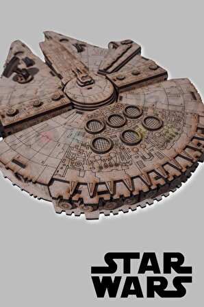 3d Ahşap Puzzle Star Wars Millennium Falcon Yapboz Savaş Uzay Gemisi Puzzle Hobi Seti ve Yapıştırıcı