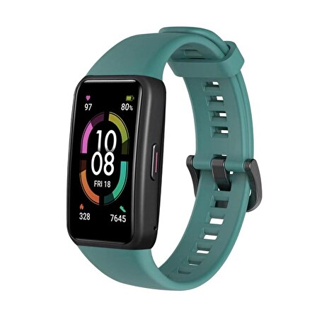Megafox Huawei Band 6 Tam Uyumlu Soft Silikon Akıllı Saat Kordon Premium Yumuşak Spor Klasik Kayış 