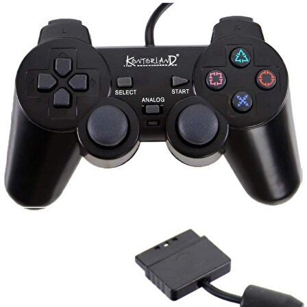 Kontorland PS2 Uyumlu USB Kablolu Oyun Kolu Controller P2H