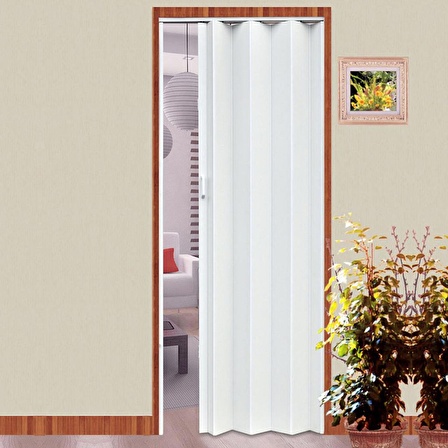 PVC Katlanabilir Beyaz Akordiyon Kapı 85X203 Cm